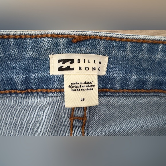 Billabong Blue Jean Shorts with Frayed Hem - Picture 6 of 7